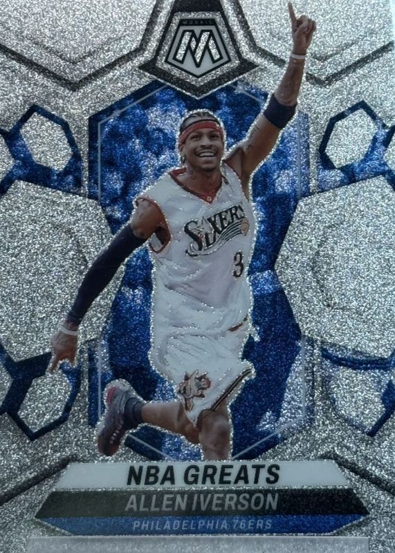 Allen Iverson 2023 Mosaic #300 NBA Greats - Glitter /(SSP) RAW