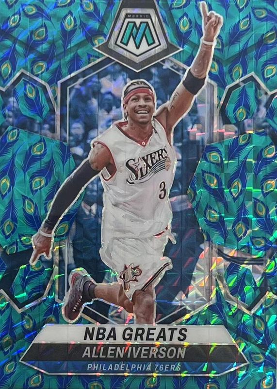 Allen Iverson 2023 Mosaic #300 NBA Greats - Choice Peacock /(SSP) PSA 10