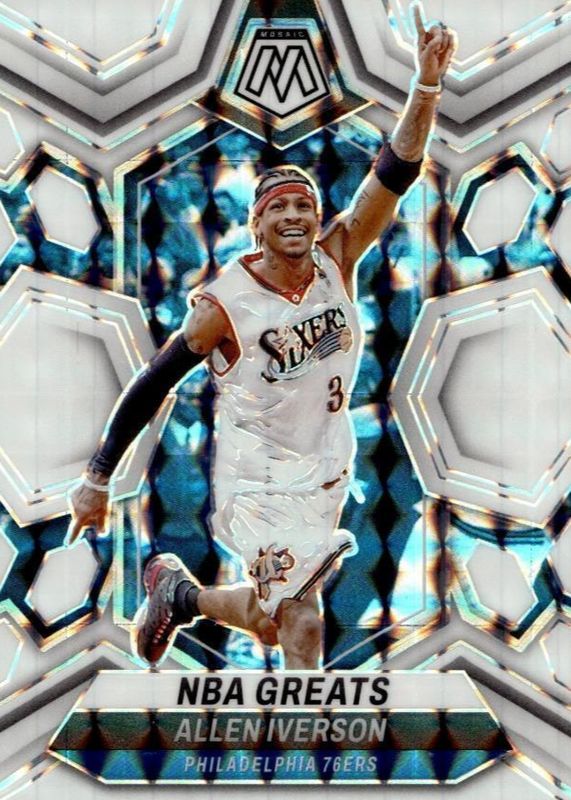 Allen Iverson 2023 Mosaic #300 NBA Greats - White /25 PSA 10