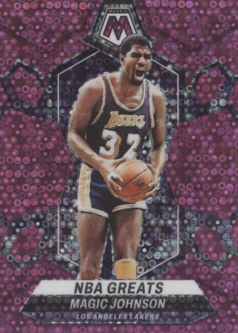 Magic Johnson 2023 Mosaic #295 NBA Greats - Fast Break Pink