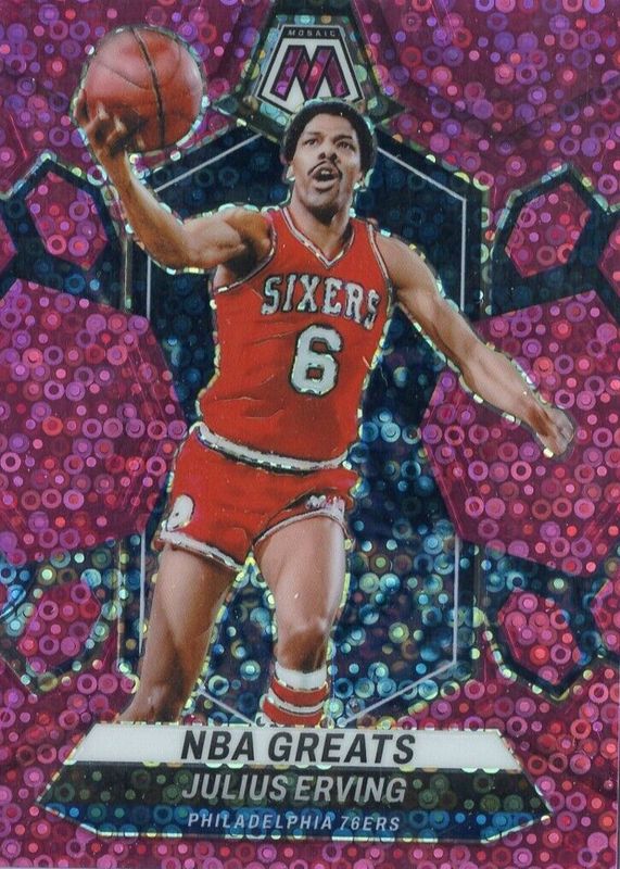 Julius Erving 2023 Mosaic #292 NBA Greats - Fast Break Pink /20 PSA 10