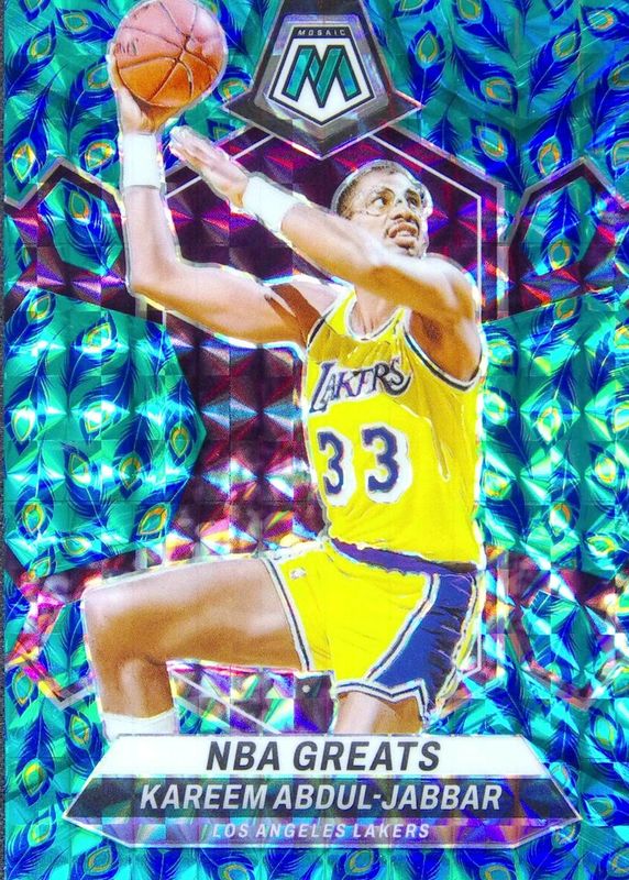 Kareem Abdul-Jabbar 2023 Mosaic #299 NBA Greats - Choice Peacock /(SSP) PSA 10