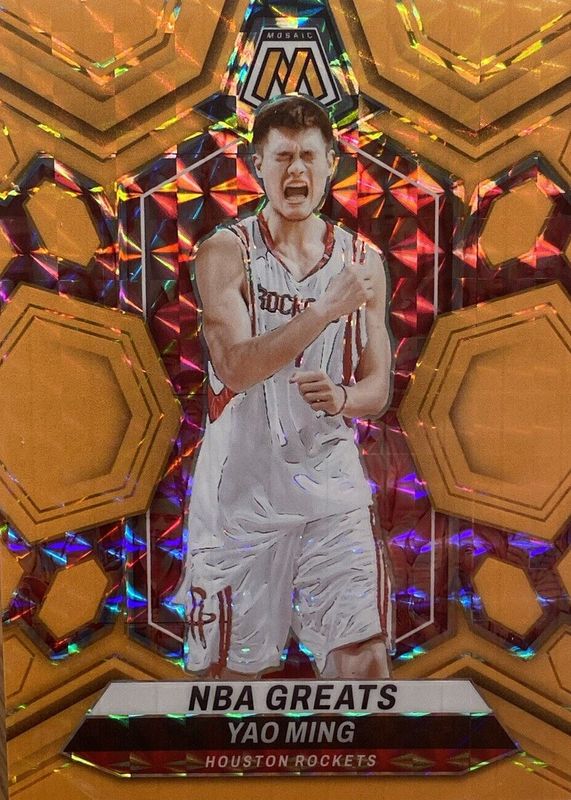 Yao Ming 2023 Mosaic #294 NBA Greats - Orange Fluorescent /25 PSA 10