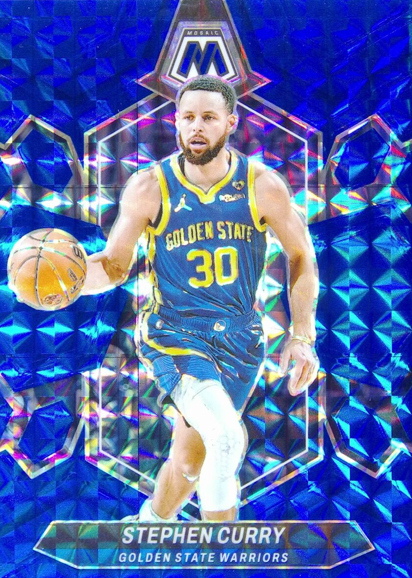 【318】 NBA カード Stephen Curry mosaic prizm 2022-23 Stephen Curry Panini Mosaic Reactive Blue Prizm #92