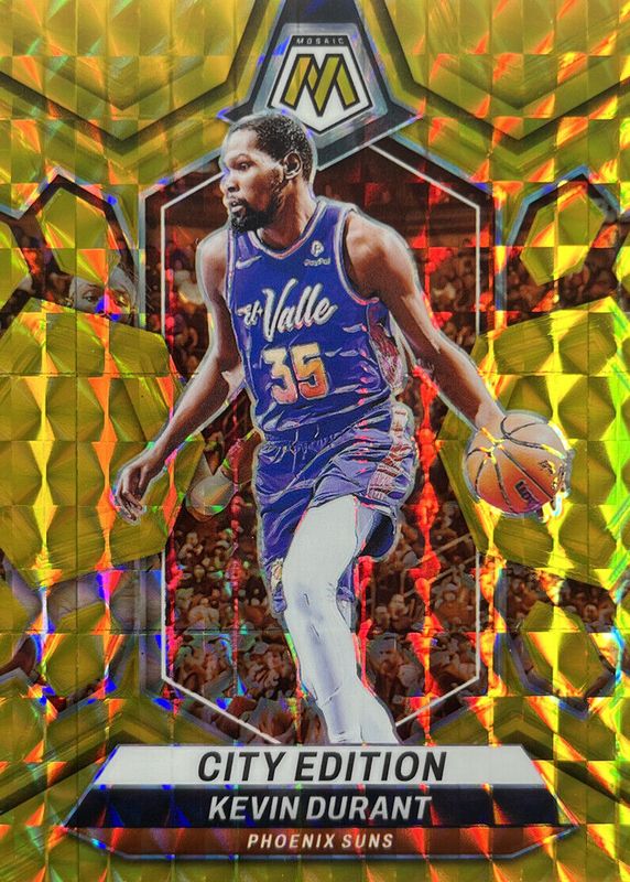 Kevin Durant 2023 Mosaic #286 City Edition - Gold /10 RAW