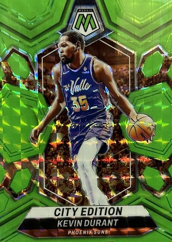 Kevin Durant 2023 Mosaic #286 City Edition - Green Fluorescent /10 PSA 10