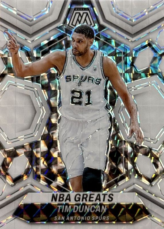 Tim Duncan 2023 Mosaic #291 NBA Greats - White /25 PSA 10