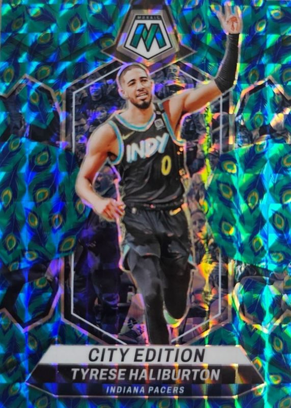 Tyrese Haliburton 2023 Mosaic #289 City Edition - Choice Peacock /(SSP) PSA 10