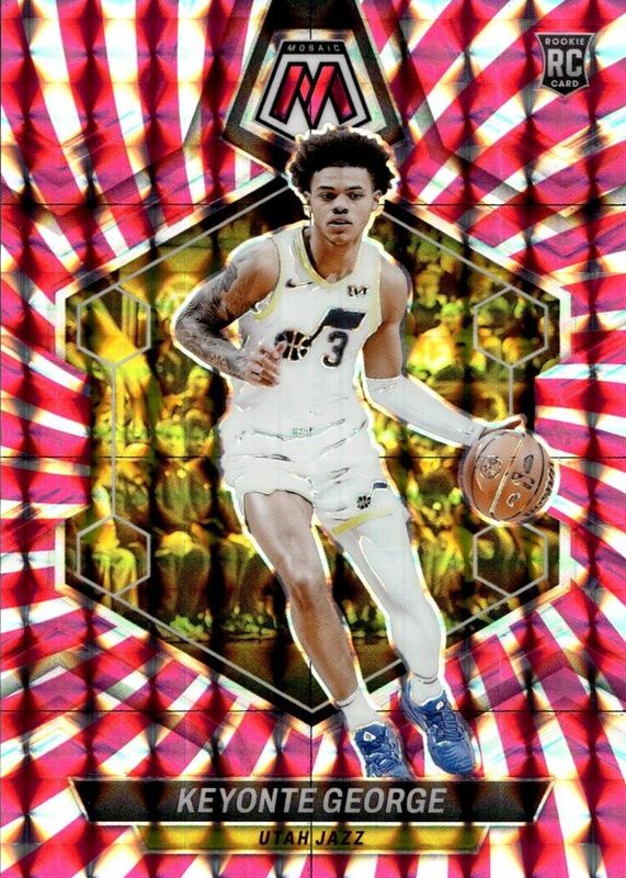 Keyonte George 2023 Mosaic #222 Pink Swirl /18 Rookie RAW