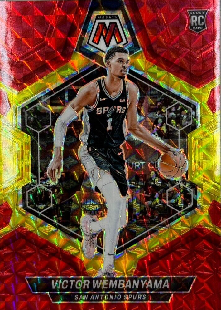 Victor Wembanyama 2023 Mosaic #238 Choice Fusion Red & Yellow /75