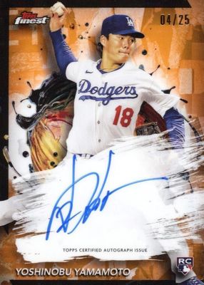 2024 Topps Finest #FA-YY Finest Autographs - Orange Refractor /25