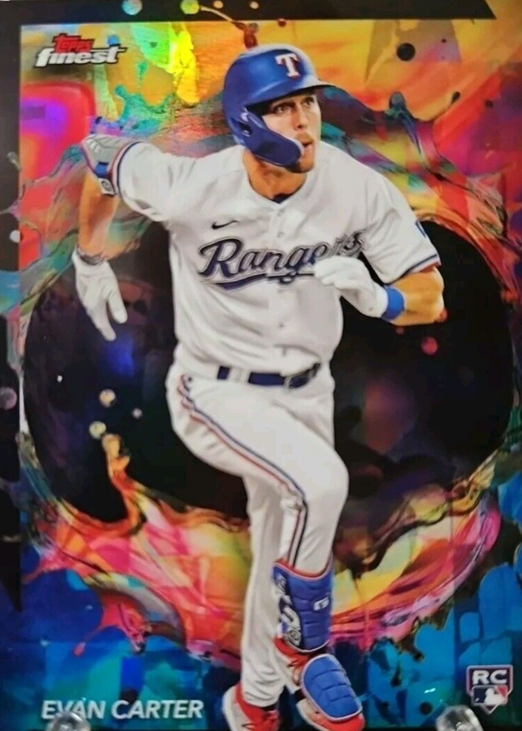 Evan Carter 2024 Topps Finest #290 Rare - Oil Spill Refractor