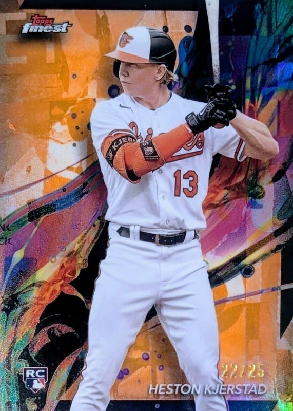 Heston Kjerstad 2024 Topps Finest #43 Common - Orange Refractor /25 Rookie SGC 9.5