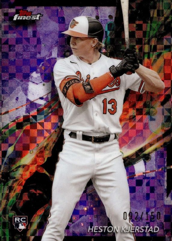 Heston Kjerstad 2024 Topps Finest #43 Common - Purple Checkerboard Refractor /150 Rookie SGC 9