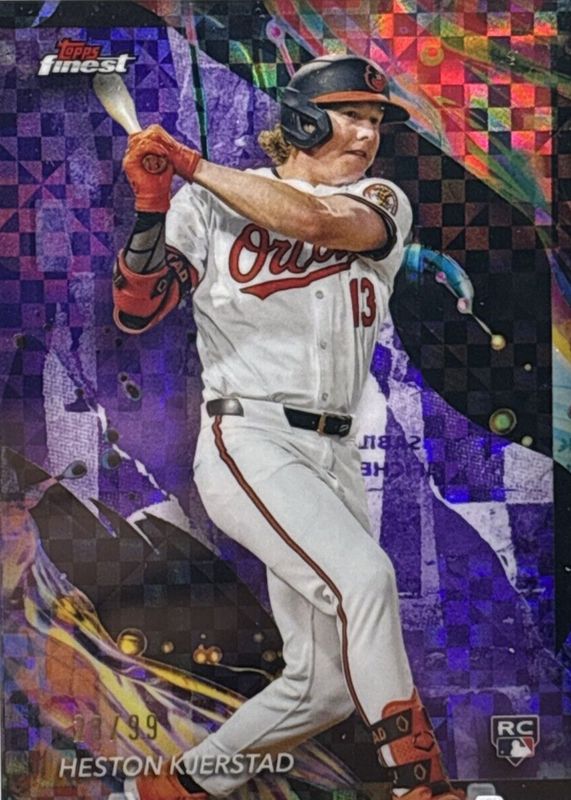 Heston Kjerstad 2024 Topps Finest #139 Uncommon - Purple Checkerboard Refractor /99 Rookie SGC 9.5