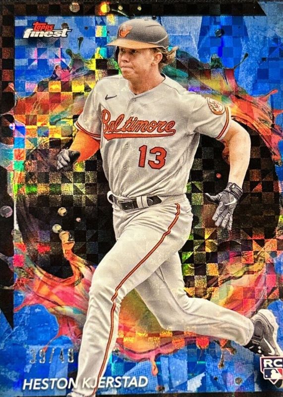 Heston Kjerstad 2024 Topps Finest #248 Rare - Blue Checkerboard Refractor /49 Rookie SGC 9