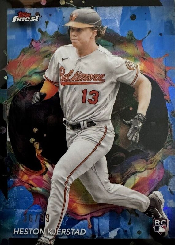 Heston Kjerstad 2024 Topps Finest #248 Rare - Blue Refractor /99 Rookie SGC 9