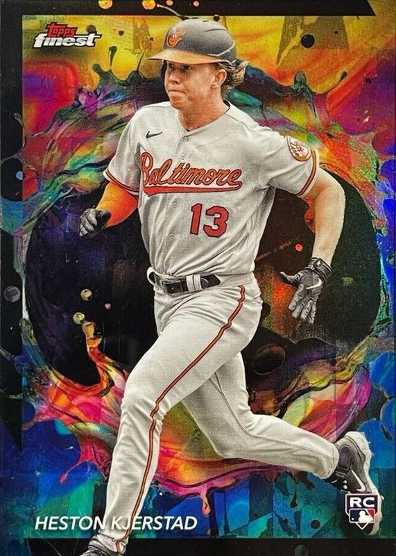 Heston Kjerstad 2024 Topps Finest #248 Rare - Oil Spill Refractor Rookie PSA 10