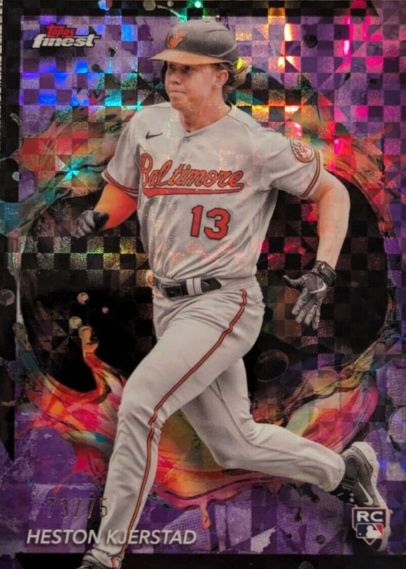 Heston Kjerstad 2024 Topps Finest #248 Rare - Purple Checkerboard Refractor /75 Rookie SGC 10