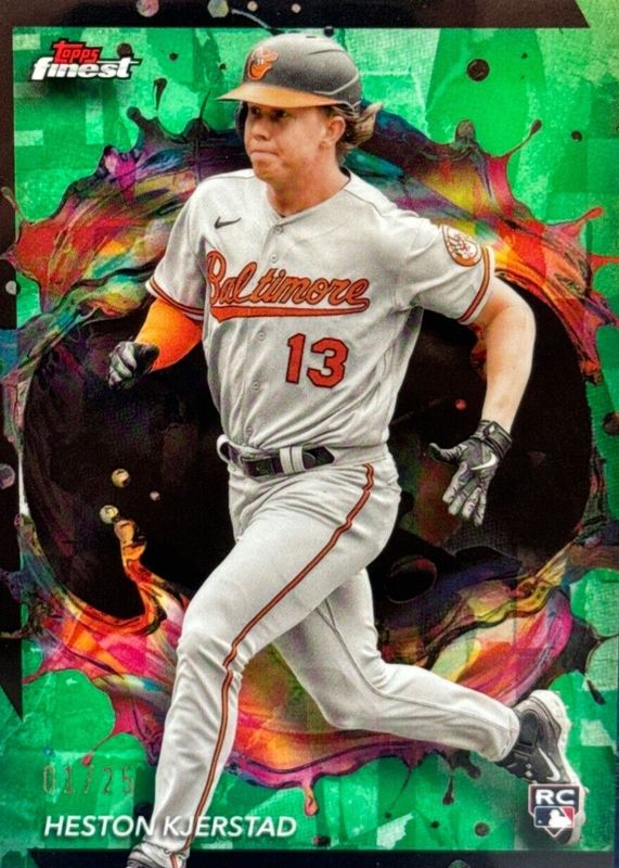 Heston Kjerstad 2024 Topps Finest #248 Rare - Green Refractor /25 Rookie SGC 9.5