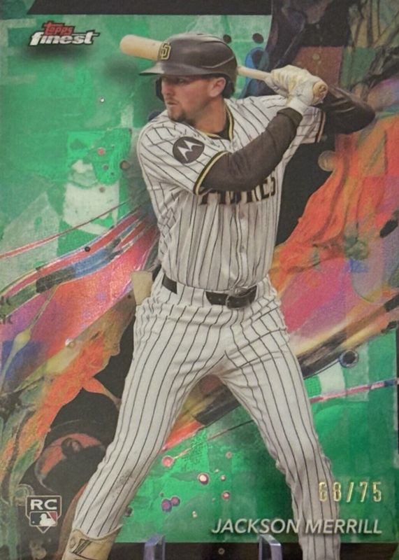 Jackson Merrill 2024 Topps Finest #96 Common - Green Refractor /75 Rookie RAW