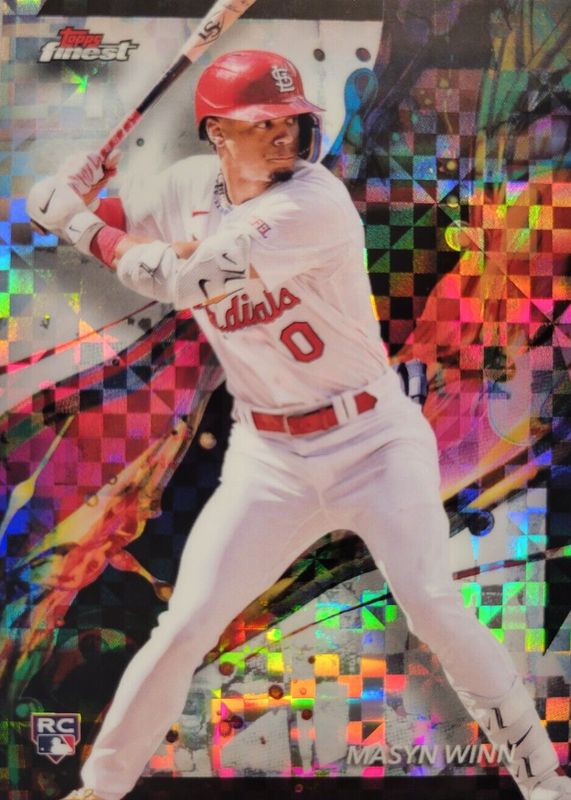 Masyn Winn 2024 Topps Finest #12 Common - Checkerboard Refractor Rookie RAW