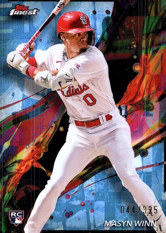 Masyn Winn 2024 Topps Finest #12 Common - Sky Blue Refractor /325 Rookie RAW