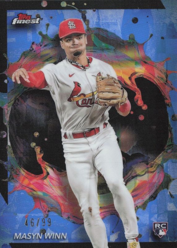 Masyn Winn 2024 Topps Finest #212 Rare - Blue Refractor /99 Rookie RAW