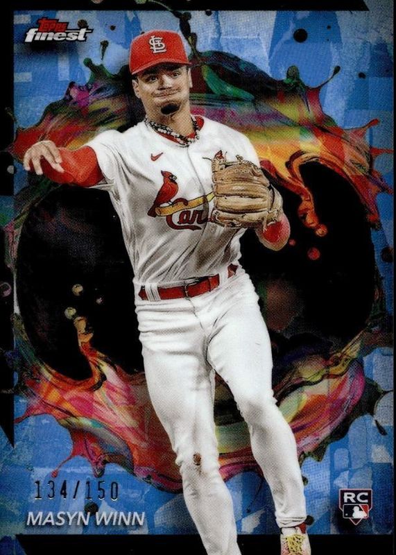 Masyn Winn 2024 Topps Finest #212 Rare - Sky Blue Refractor /150 Rookie RAW