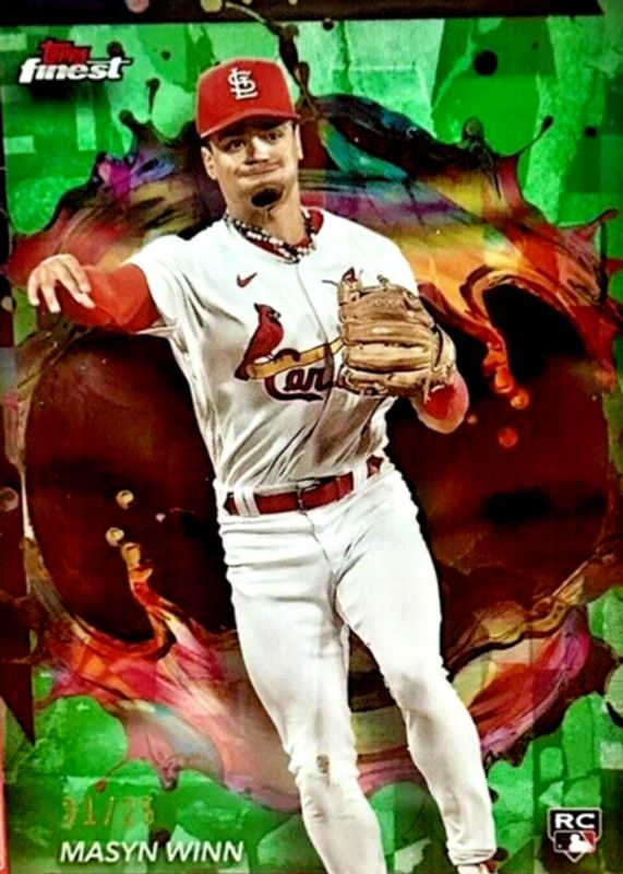 Masyn Winn 2024 Topps Finest #212 Rare - Green Refractor /25 Rookie RAW
