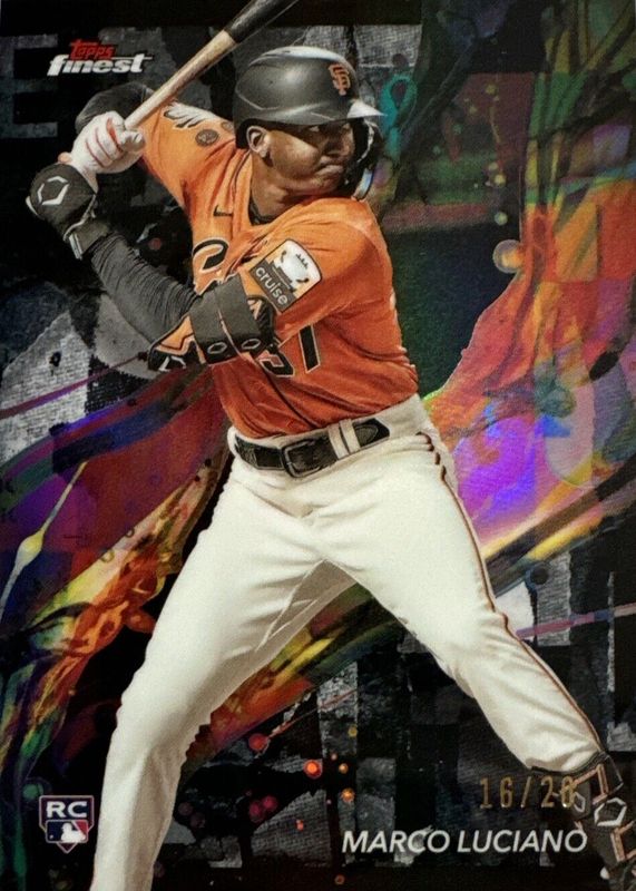 Marco Luciano 2024 Topps Finest #42 Common - Black Refractor /20 Rookie RAW