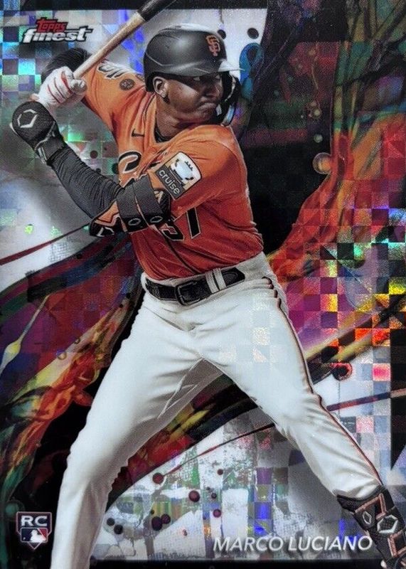 Marco Luciano 2024 Topps Finest #42 Common - Checkerboard Refractor Rookie RAW