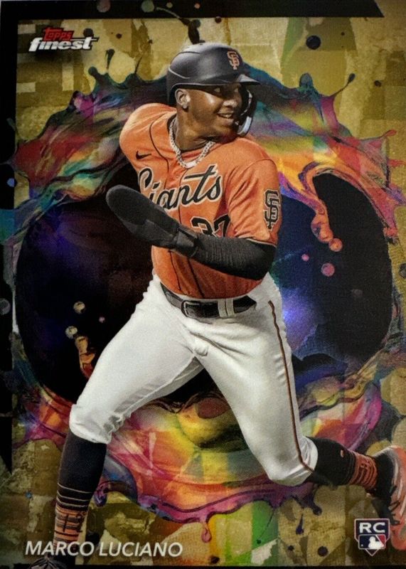 Marco Luciano 2024 Topps Finest #276 Rare - Blue Refractor /99 Rookie RAW