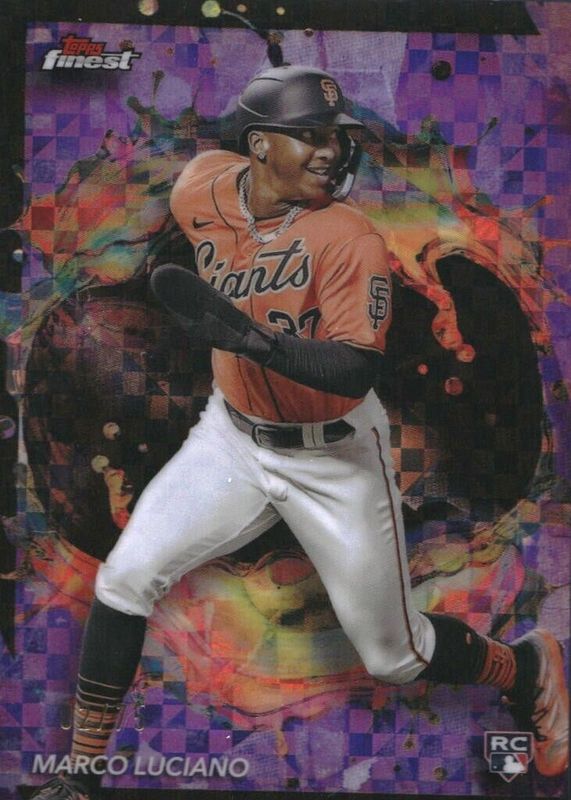 Marco Luciano 2024 Topps Finest #276 Rare - Purple Checkerboard Refractor /75 Rookie RAW