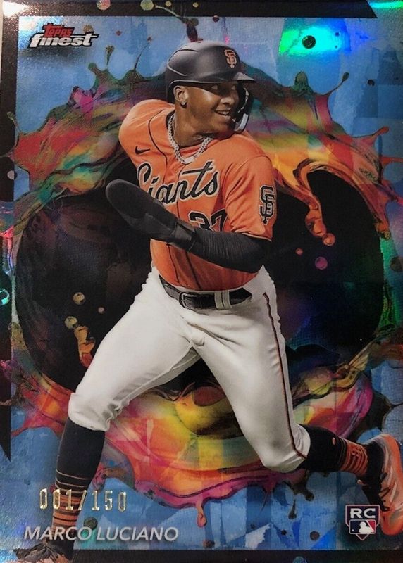 Marco Luciano 2024 Topps Finest #276 Rare - Sky Blue Refractor /150 Rookie RAW