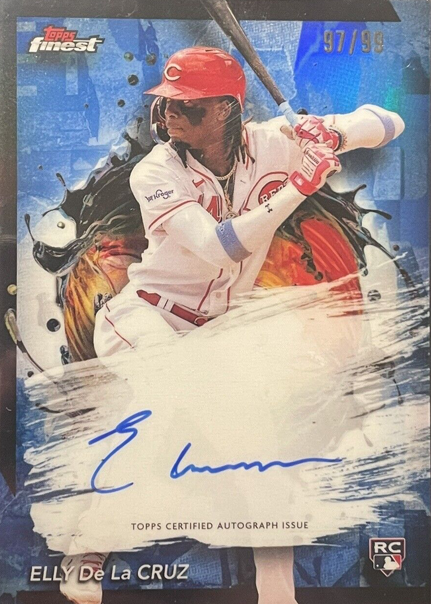 Elly De La Cruz 2024 Topps Finest #FA-ED Finest Autographs - Blue 