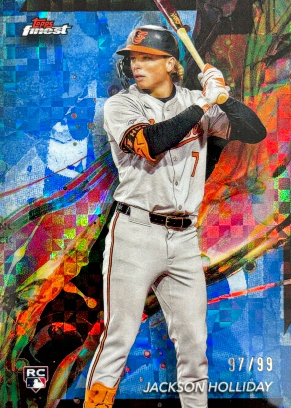 Jackson Holliday 2024 Topps Finest #76 Common - Blue Checkerboard 