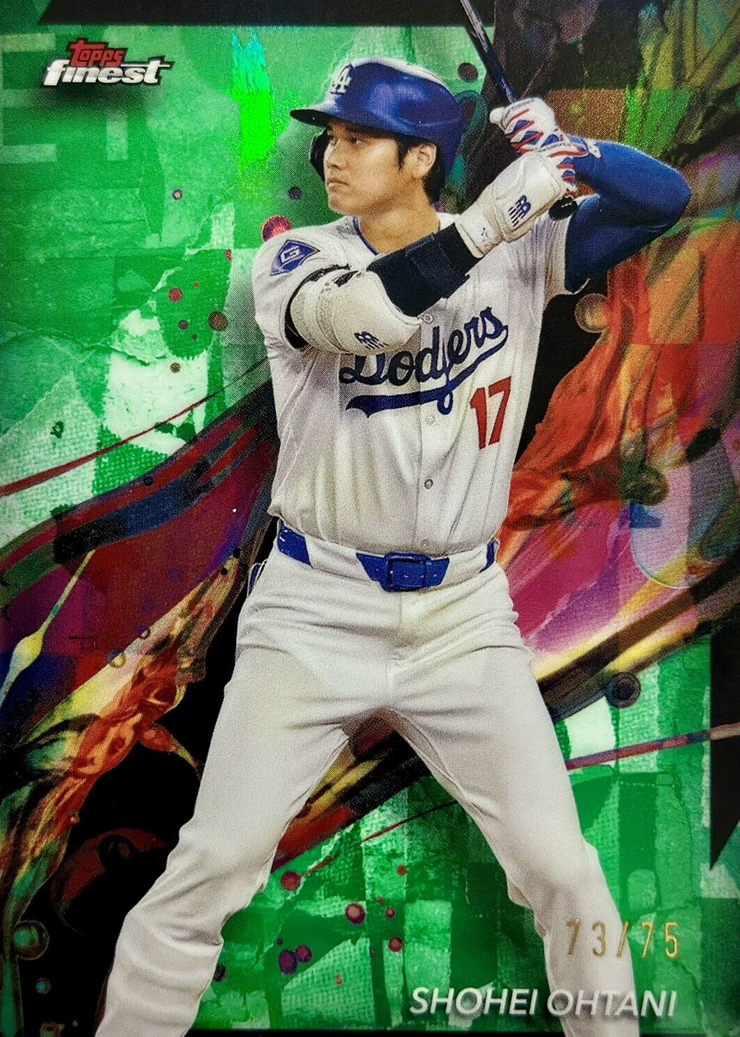 Shohei Ohtani 2024 Topps Finest #100 Common - Green Refractor /75