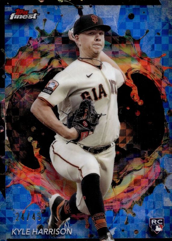 Kyle Harrison 2024 Topps Finest #258 Rare - Blue Checkerboard Refractor /49 Rookie RAW