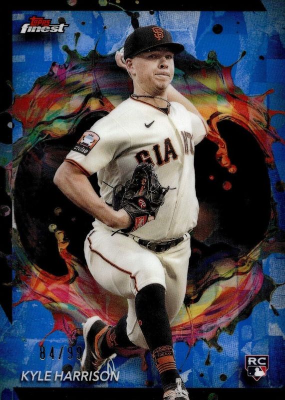 Kyle Harrison 2024 Topps Finest #258 Rare - Blue Refractor /99 Rookie RAW