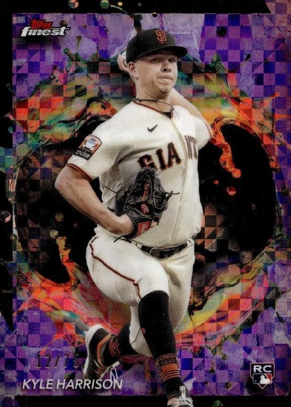 Kyle Harrison 2024 Topps Finest #258 Rare - Purple Checkerboard Refractor /75 Rookie RAW