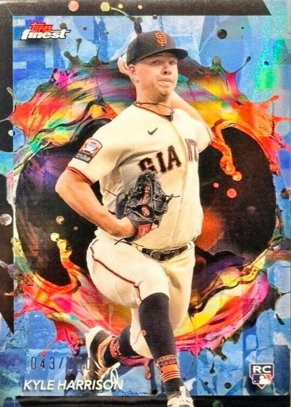 Kyle Harrison 2024 Topps Finest #258 Rare - Sky Blue Refractor /150 Rookie RAW