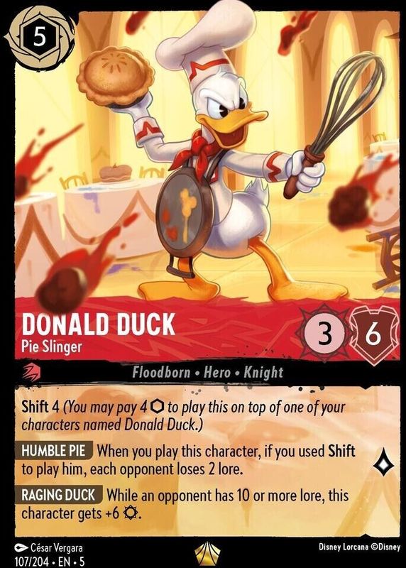 Donald Duck - Pie Slinger 2024 Shimmering Skies #107/204 Base CGC 8.5