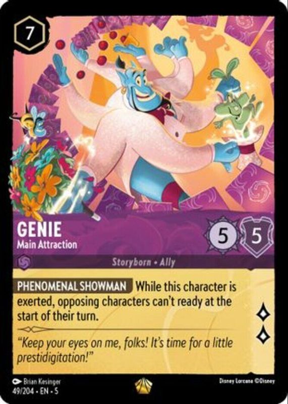 Genie - Main Attraction 2024 Shimmering Skies #49/204 Base RAW TCG (NEAR MINT)