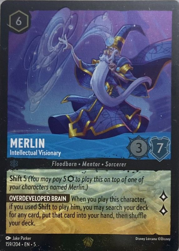 Merlin - Intellectual Visionary 2024 Shimmering Skies #159/204 Cold Foil PSA 10