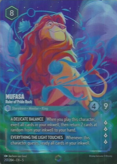 mufasa card lorcana - Shimmering Skies - then return 2 cards at random from your inkwell to your hand Mufasa Betrayed Leader Lorcana Proxy/orica,