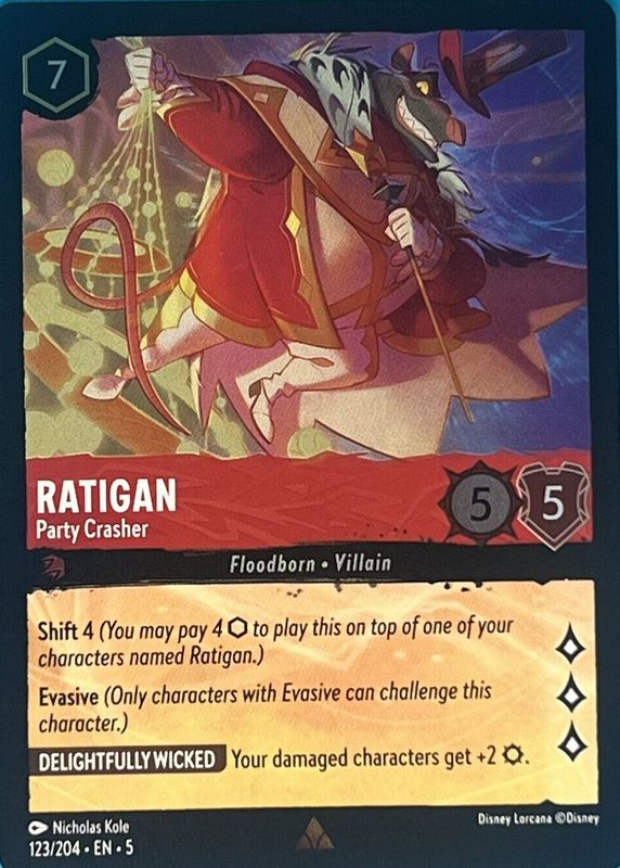 Ratigan - Party Crasher 2024 Shimmering Skies #123/204 Cold Foil RAW TCG (NEAR MINT)