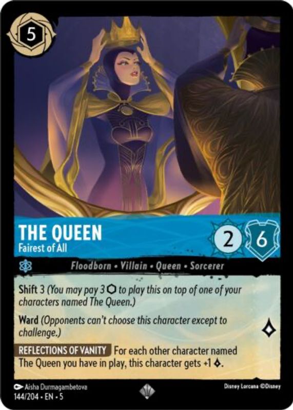 The Queen - Fairest Of All 2024 Shimmering Skies #144/204 Cold Foil RAW TCG (LIGHTLY PLAYED)