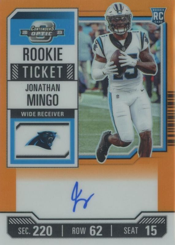 Jonathan Mingo 2023 Contenders Optic #119 Rookie Ticket Auto - Orange /50 PSA 10