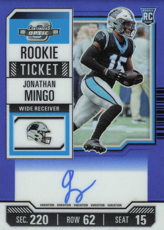 Jonathan Mingo 2023 Contenders Optic #119 Rookie Ticket Auto Variation PSA 10